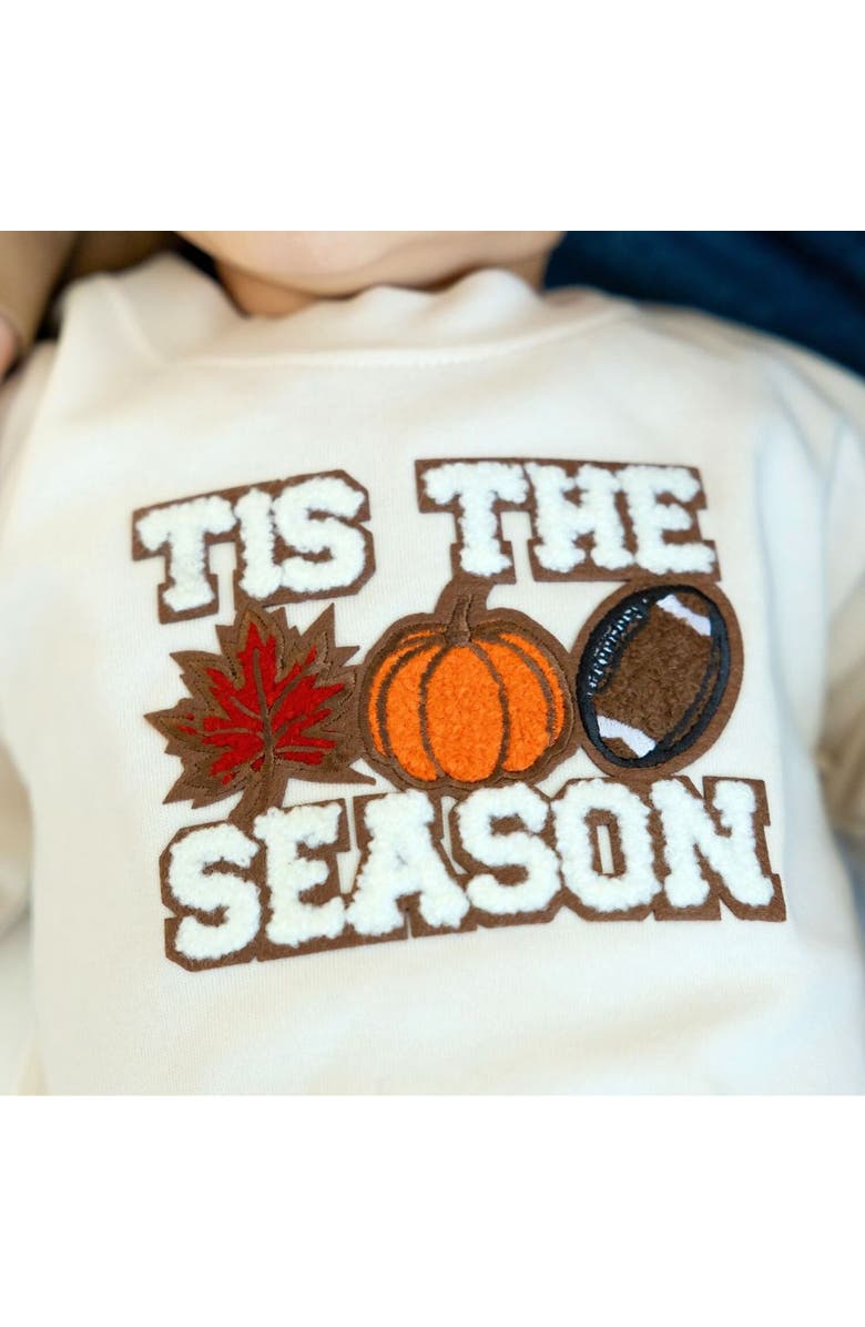 Sweet Wink Tis The Season Pumpkin Patch Long Sleeve Romper, Alternate, color, Natural