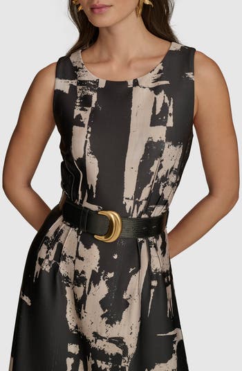 【Donna Karan New York】Sleeveless SideTie Jersey Midi Dress Donna Karan New York Women's Sleeveless Side-Tie Jersey Midi
