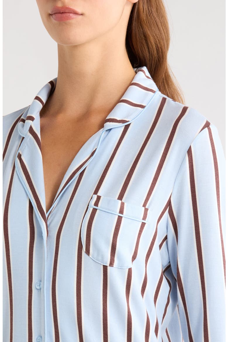 Moonlight Eco Nightshirt, Alternate, color, BLUE- BROWN SHADOW STRIPE