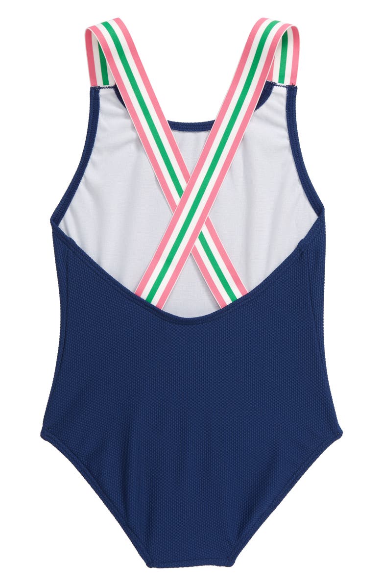 Mini Boden Retro Stripe Swimsuit, Alternate, color,
