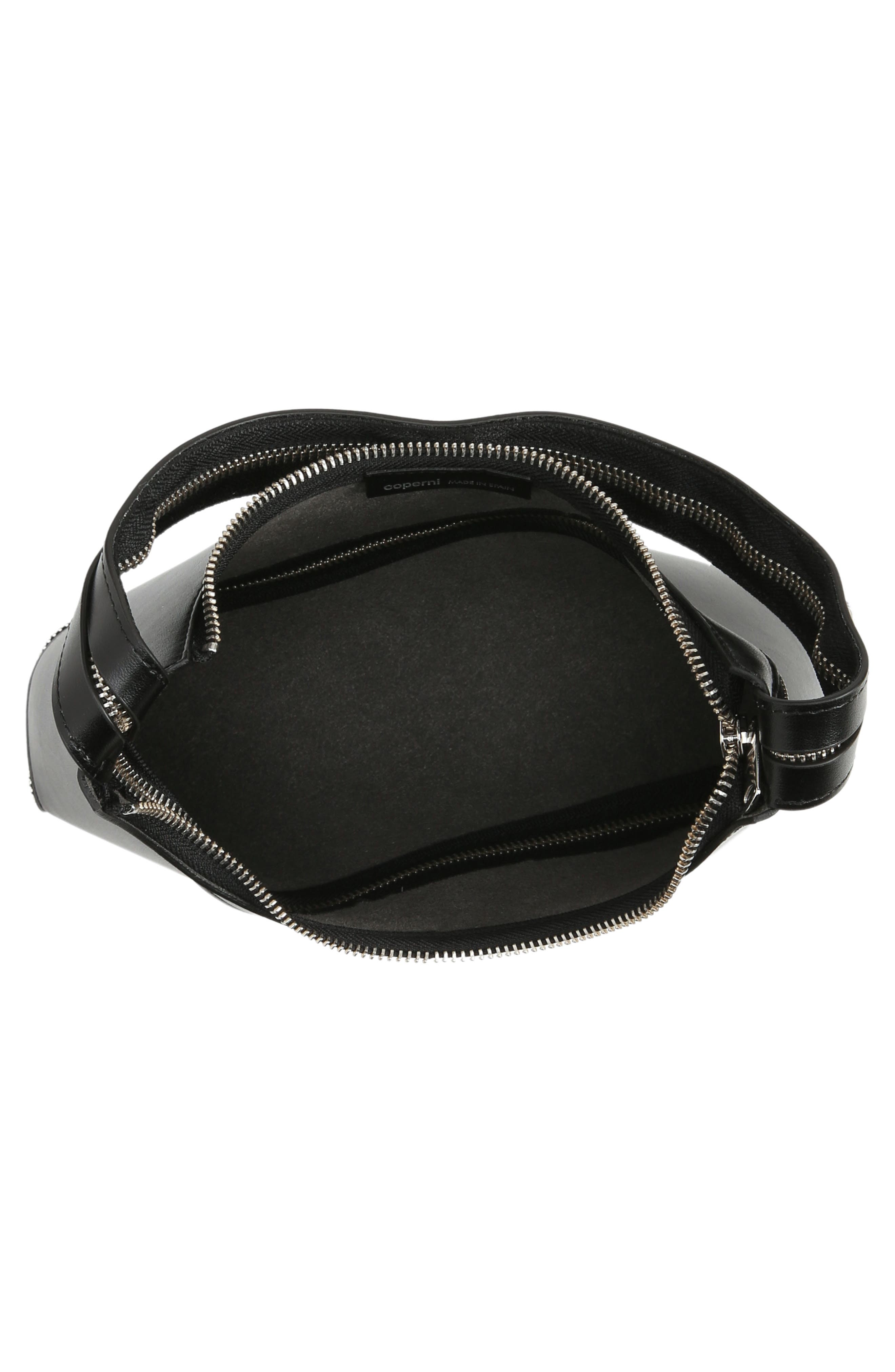 Coperni Swipe Zip Baguette Leather Handbag, Alternate, color, 