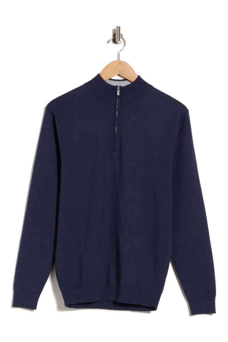 Coolspun Quarter Zip Pullover, Main, color, NAVY