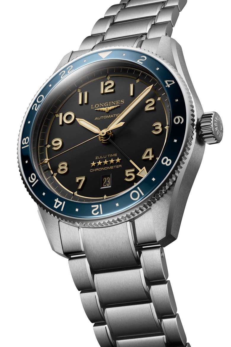 Spirit Zulu Time Automatic Bracelet Watch, 42mm, Alternate, color, ANTHRACITE