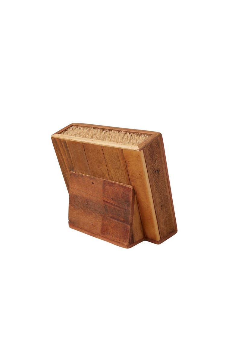 Be Home Reclaimed Wood Angled Rectangular Knife Block, Main, color, Natural