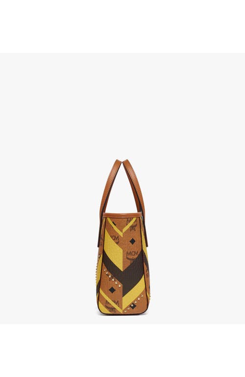 Mcm Studded Toni Top-zip Shopper In Brown