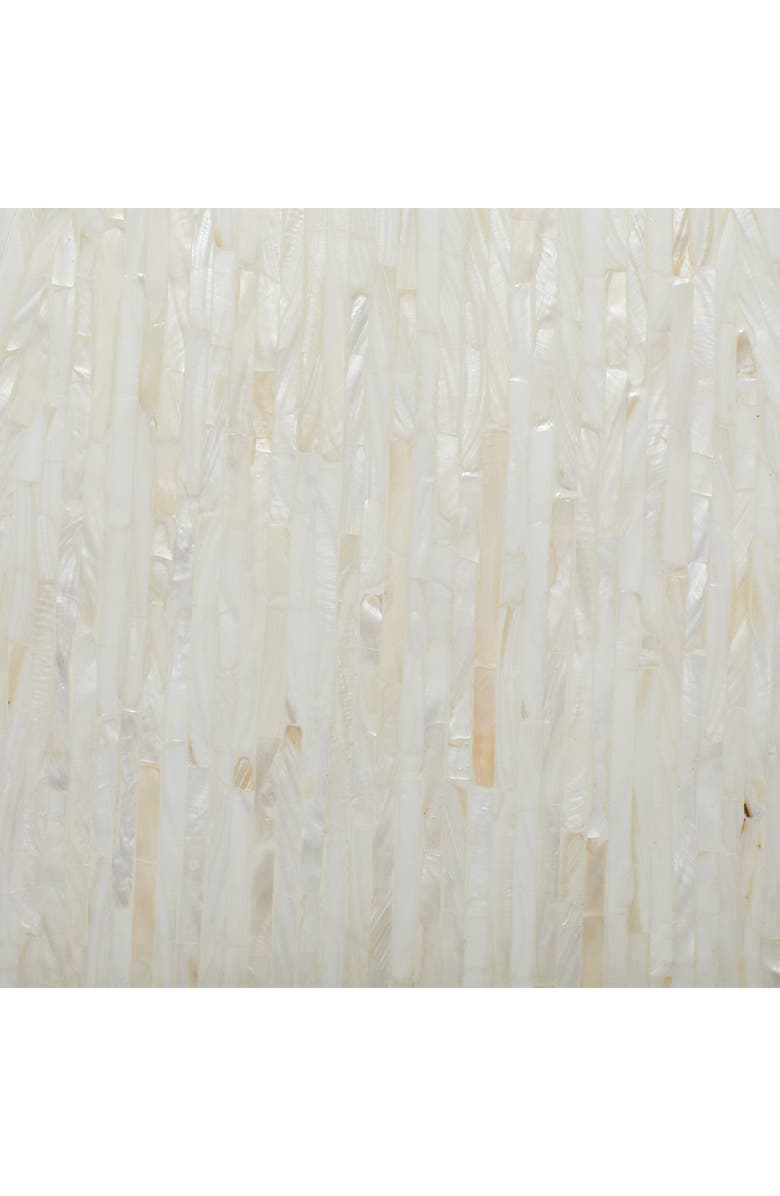 GINGER BIRCH STUDIO Beige Mother of Pearl Handmade Hourglass Shaped Accent Table, Alternate, color, 