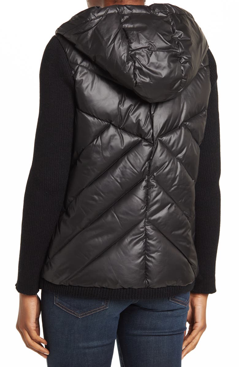 Kenneth Cole New York Chevron Puffer & Knit Sleeve Jacket, Alternate, color, 