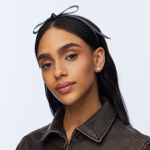 Lele Sadoughi Bardot Faux Leather Headband In Black