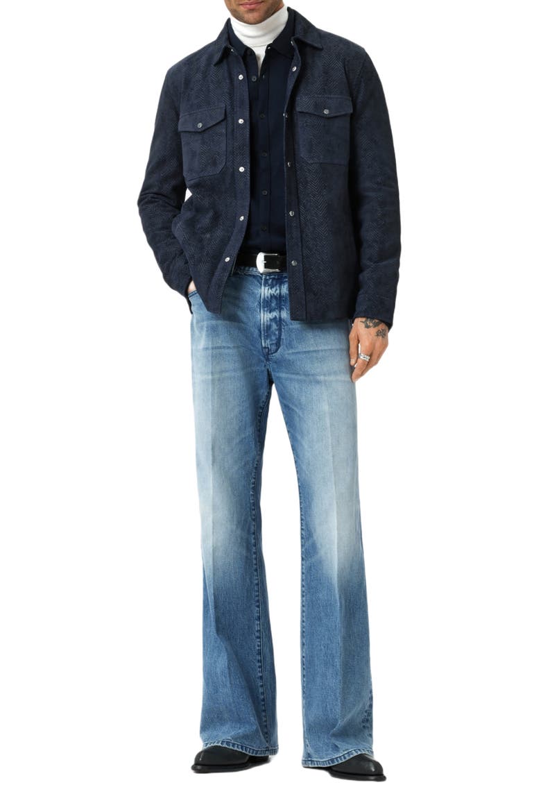 Gareth Organic Cotton Knit Button-Up Shirt, Alternate, color, NAVY