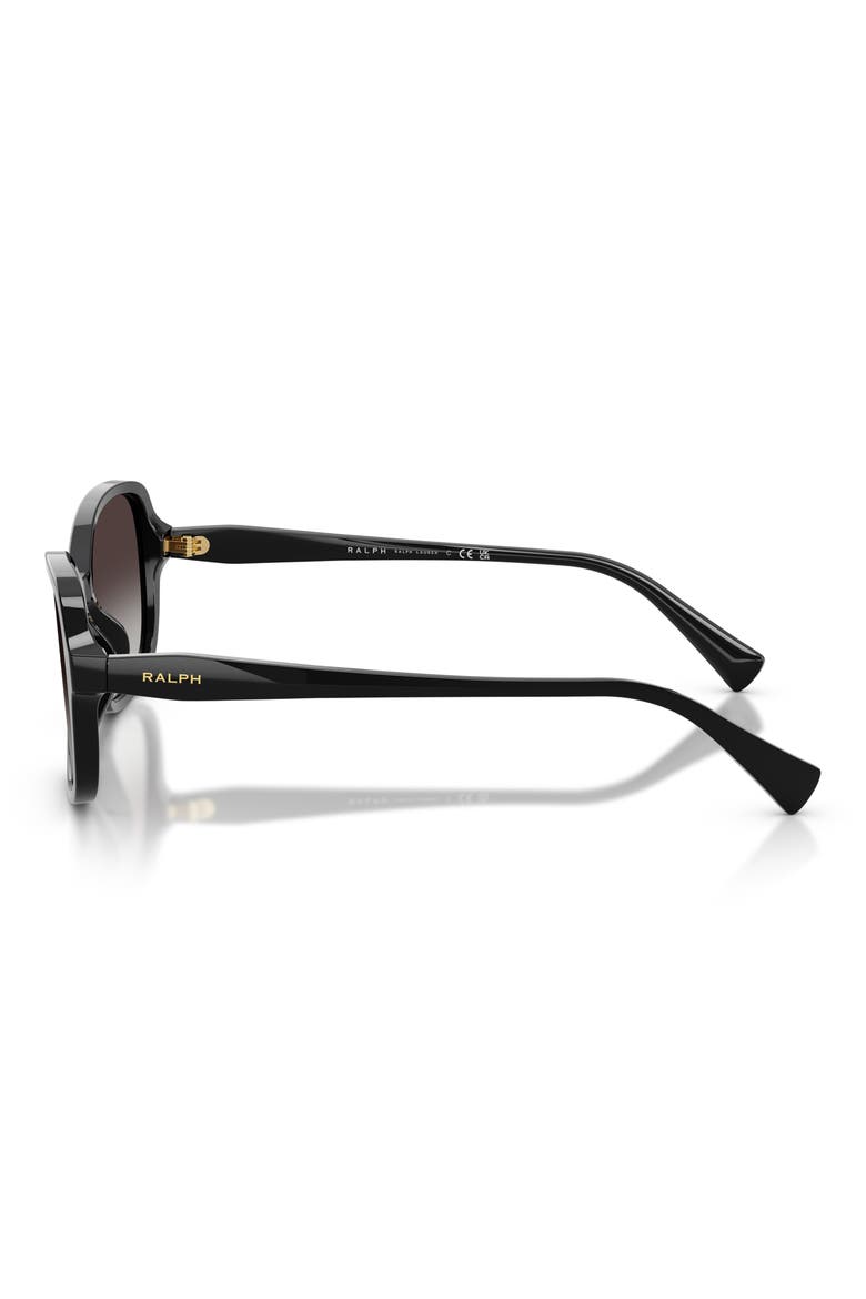 57mm Square Sunglasses, Alternate, color, SHINY BLACK / GRADIENT GREY