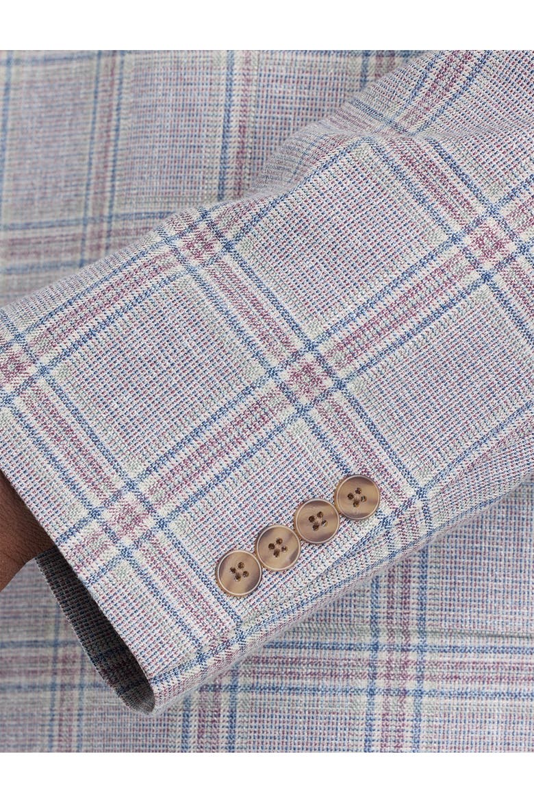 Big & Tall Spring Plaid Sport Coat, Alternate, color, GREY MULTI