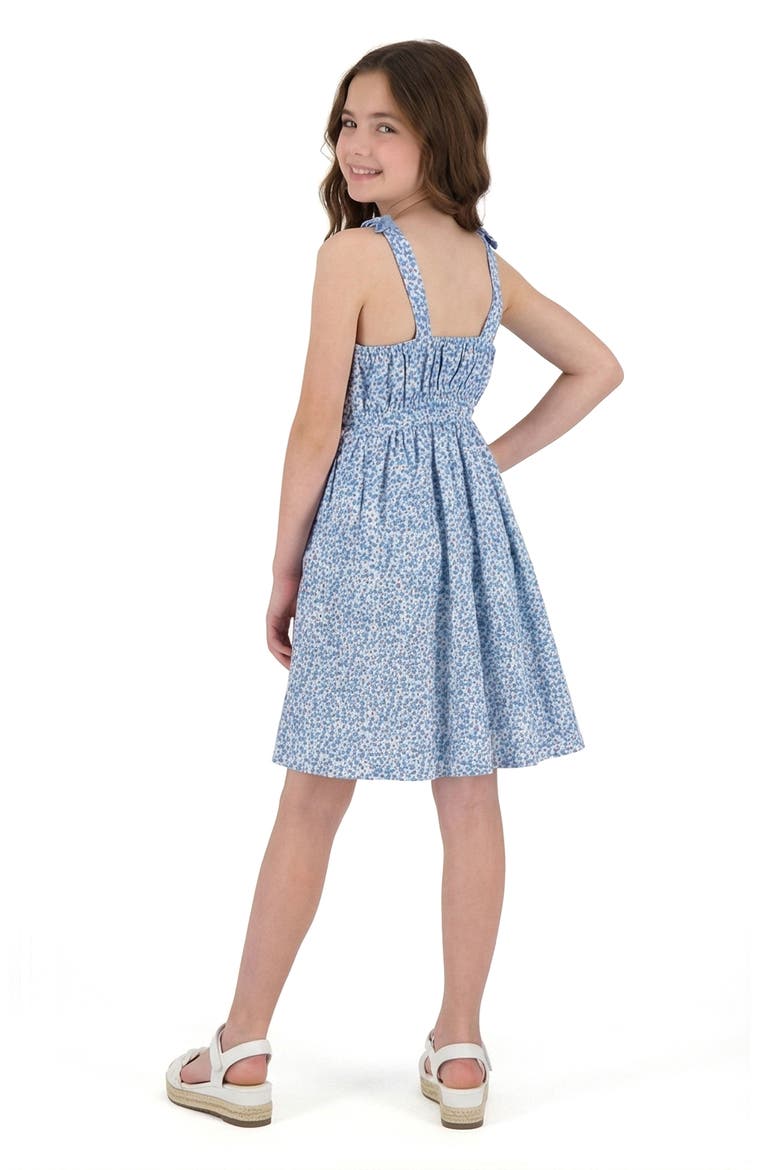 Kids' Cutout Ribbed Dress, Alternate, color, BLUE FLORAL