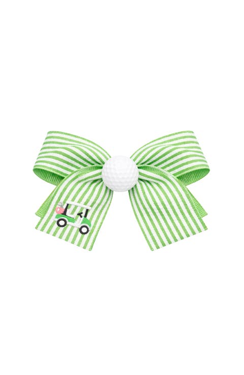 Golf Ball Seersucker Hair Bow (Toddler, Little Kid)