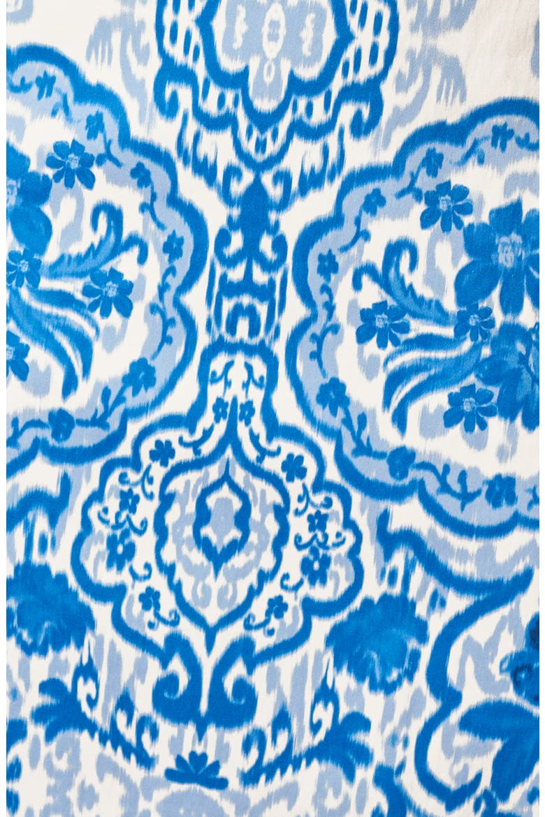 Floral Print Column Midi Dress, Alternate, color, BLUE/ WHITE