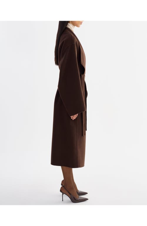 Lamarque Coreen | Belted Wool Maxi Coat In Brown