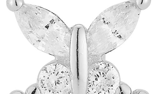 Glaze Jewelry Cubic Zirconia Butterfly Huggie Hoop Earrings In Metallic