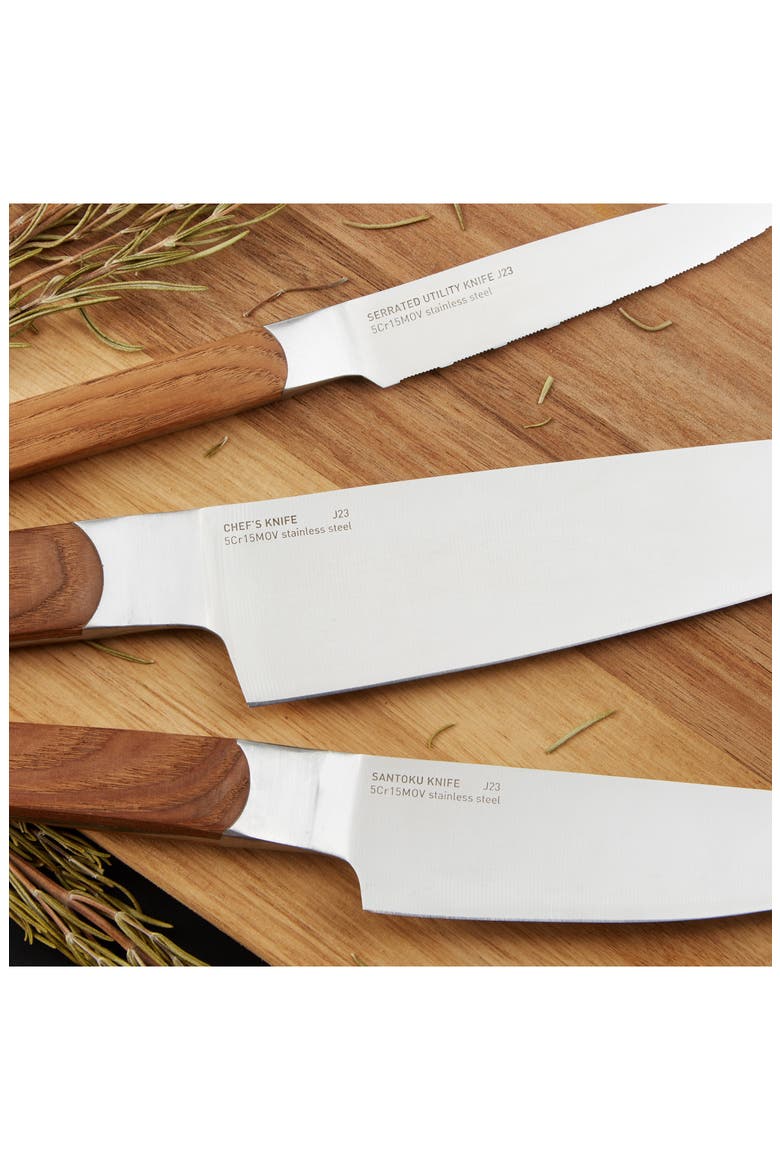 Dina 3-Piece Knife Set, Alternate, color, BROWN