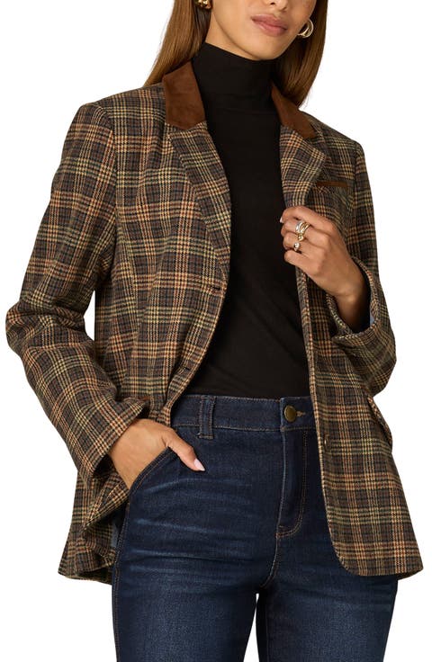Houndstooth Plaid Jacket