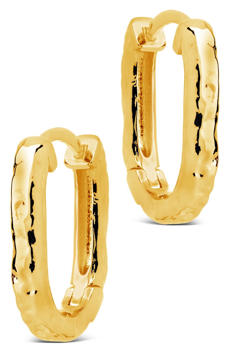 Sterling Forever Veronica Textured Hoop Earrings, Alternate, color, Gold