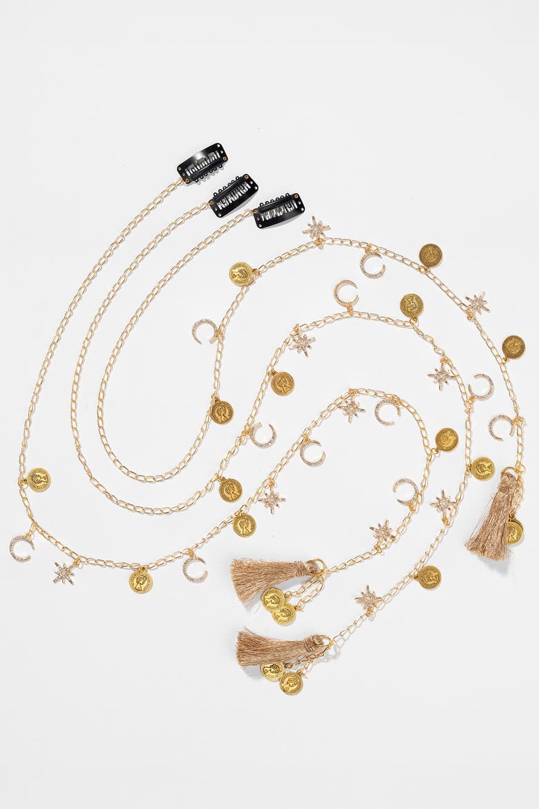Starlit Tassel Braid Chain - gold, Alternate, color, Gold
