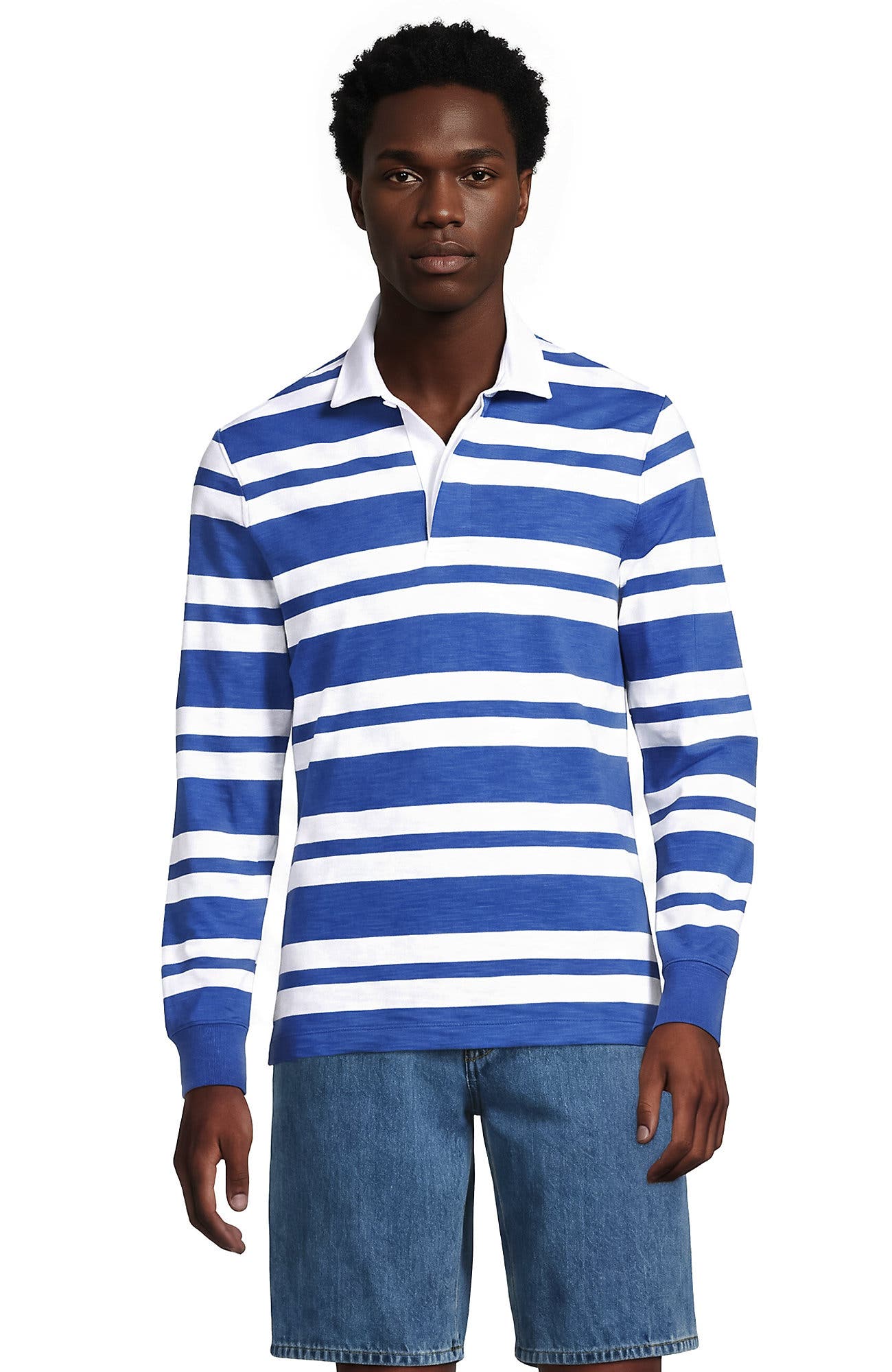 selected Muted Cobalt Blue/White Stripe