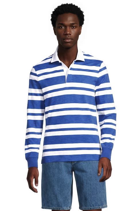 Long Sleeve Lightweight Slub Rugby Polo