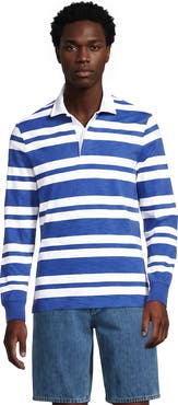 Lands' End Long Sleeve Textured Rugby Polo