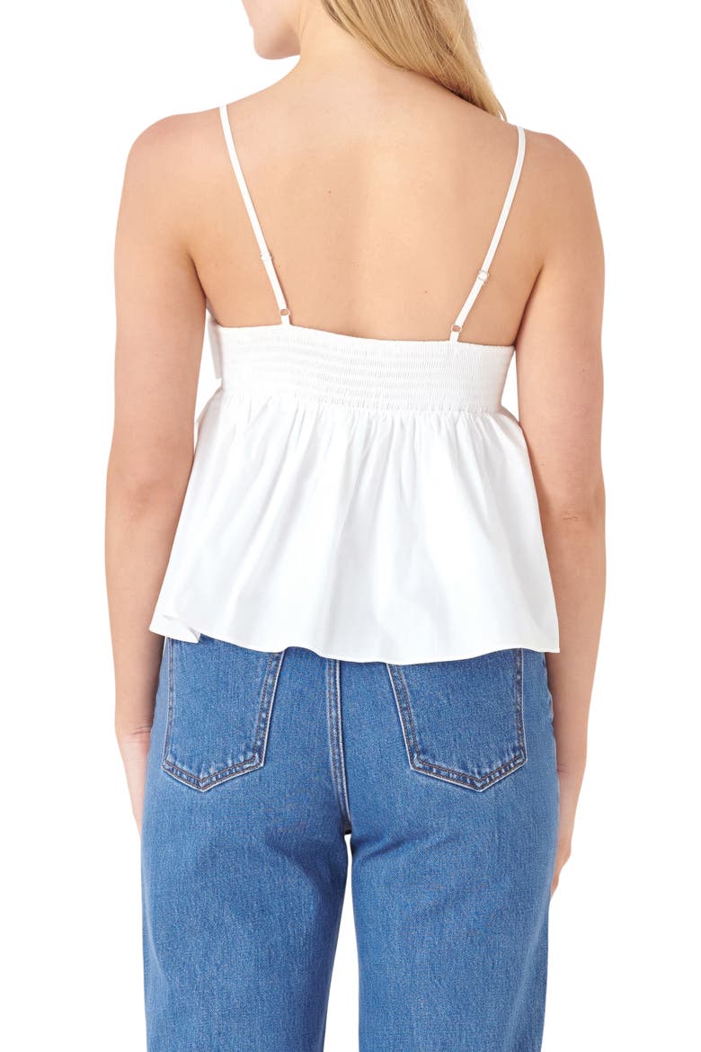 Bow Peplum Camisole, Alternate, color, WHITE