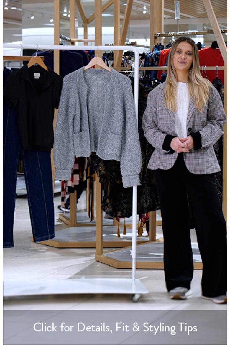 Blouson Sleeve Cable Knit Crop Cardigan video