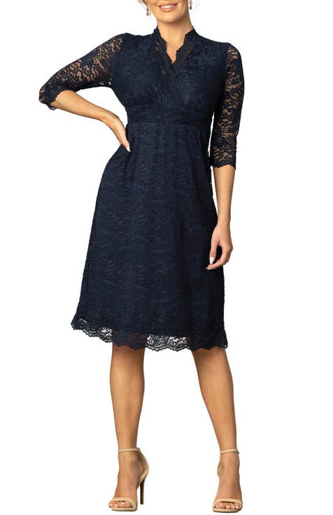 Scalloped Boudoir Lace Cocktail Dress