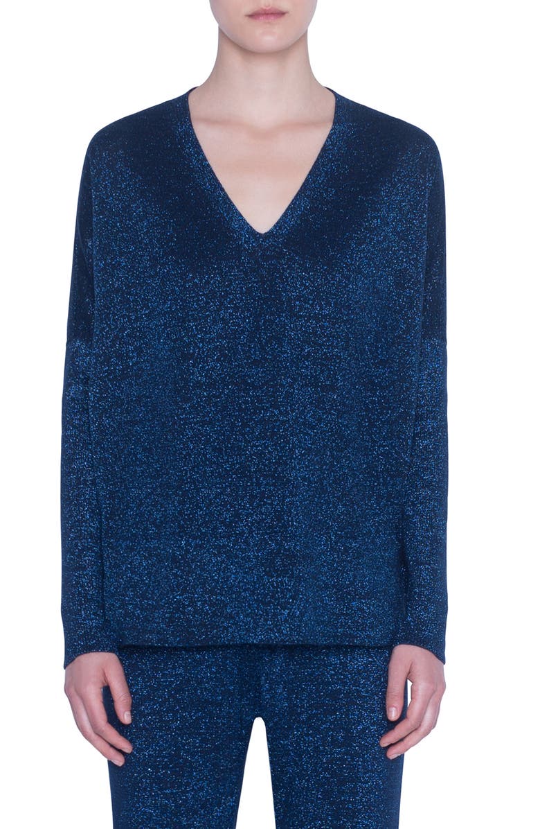 Akris punto Metallic Wool Sweater, Main, color, 