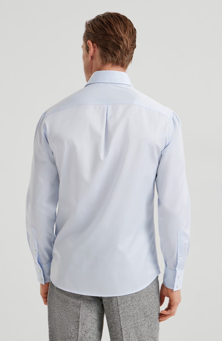 Brunello Cucinelli Spread collar shirt, Alternate, color, Azure