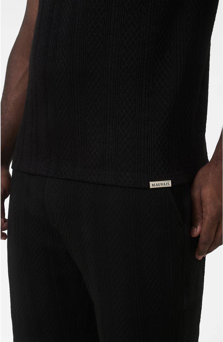 MAUVAIS Tanami Textured Stretch Slim Tee, Alternate, color, Black