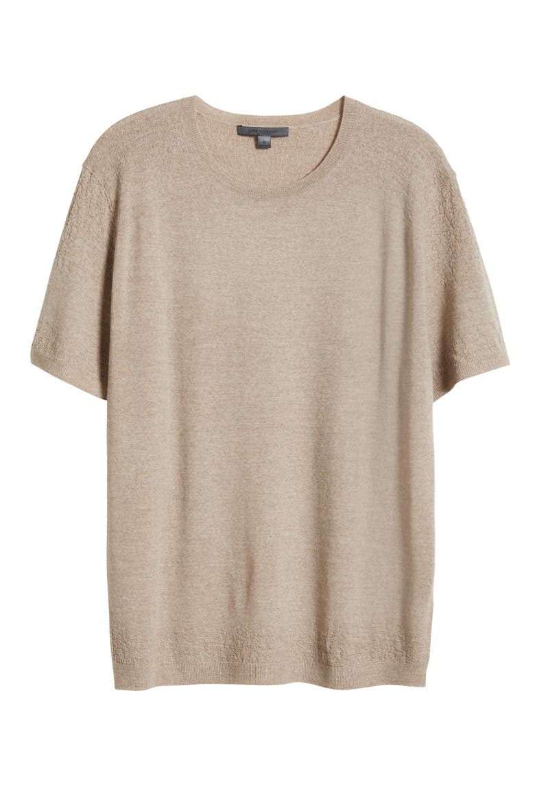 Alvito Regular Fit Short Sleeve Wool Sweater, Alternate, color, FOSSIL GREY