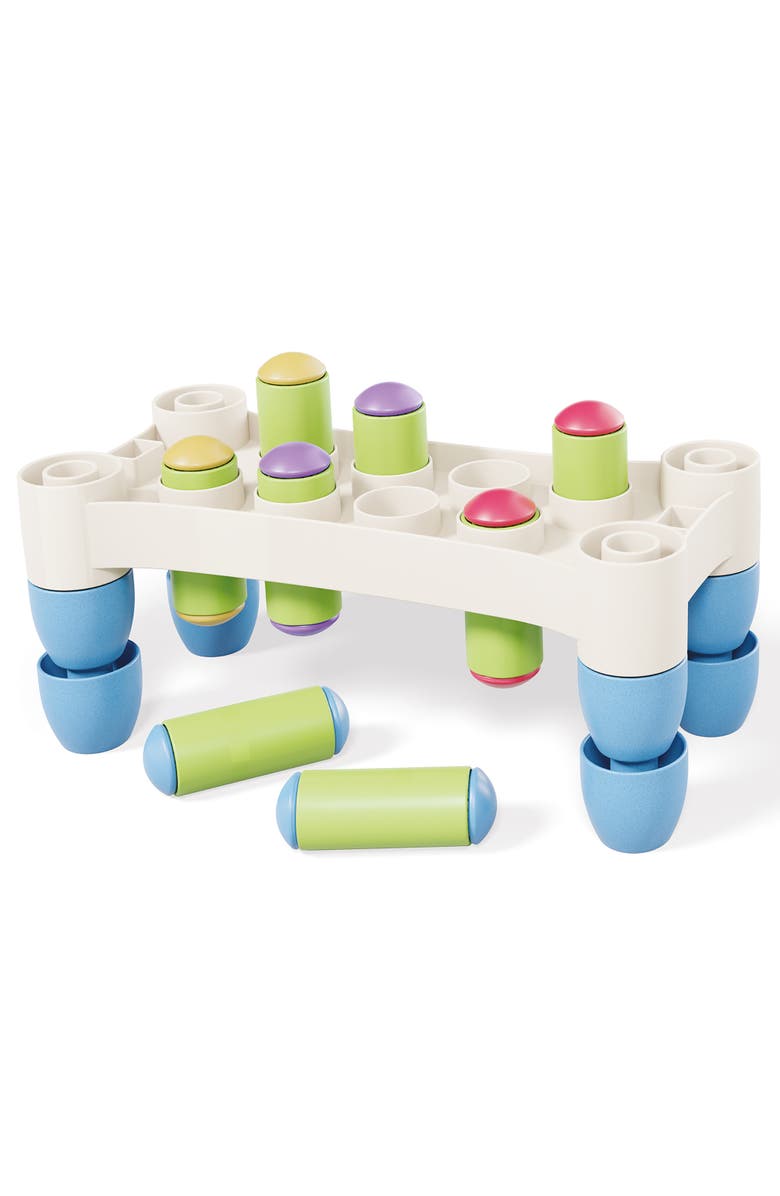 Quercetti Playeco+ Hammer Peggy Peg Pounding Toy, Interactive Colorful Board, Alternate, color, Multicolored