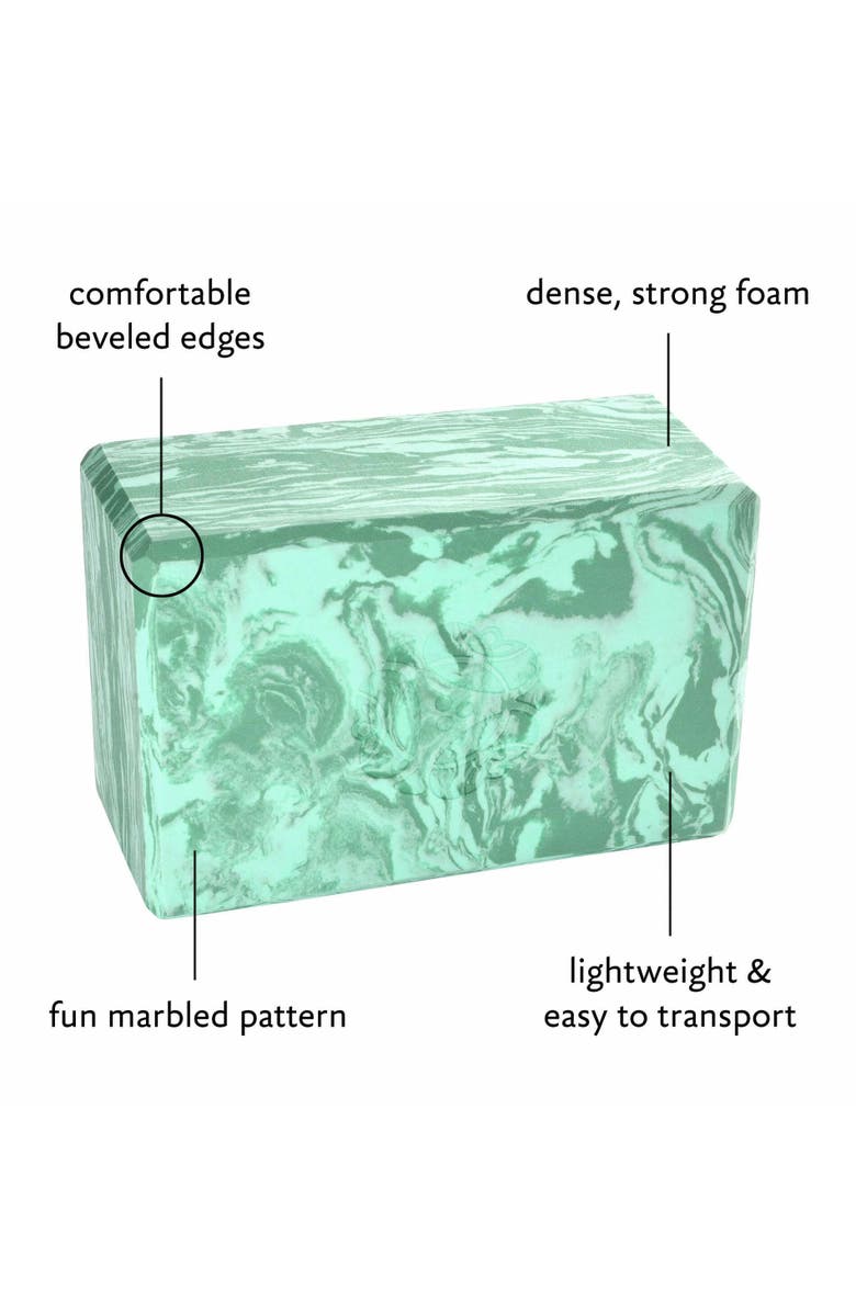 Hugger Mugger 4 in. Marbled Foam Yoga Block, Alternate, color, Sea Green