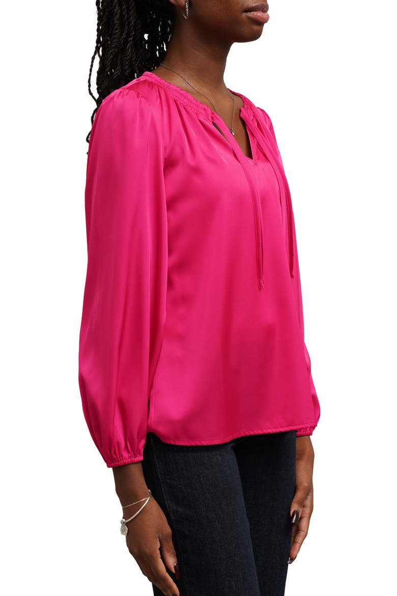 Solid Tie Blouse, Alternate, color, FUSCHIA