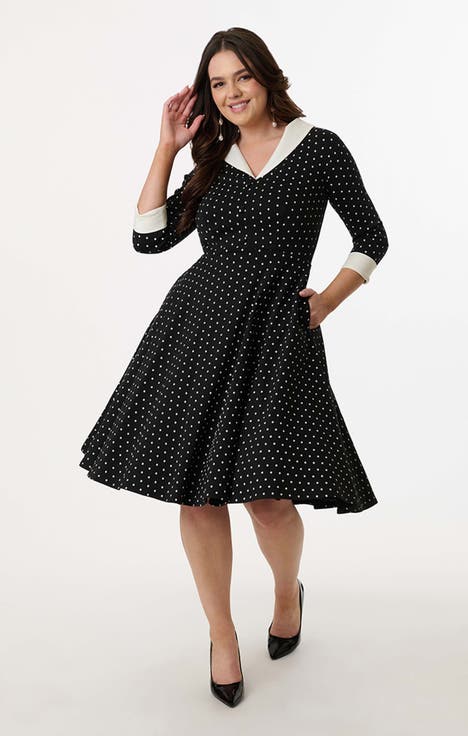 1950s Three-Quarter Length Sleeve Shirt Dress