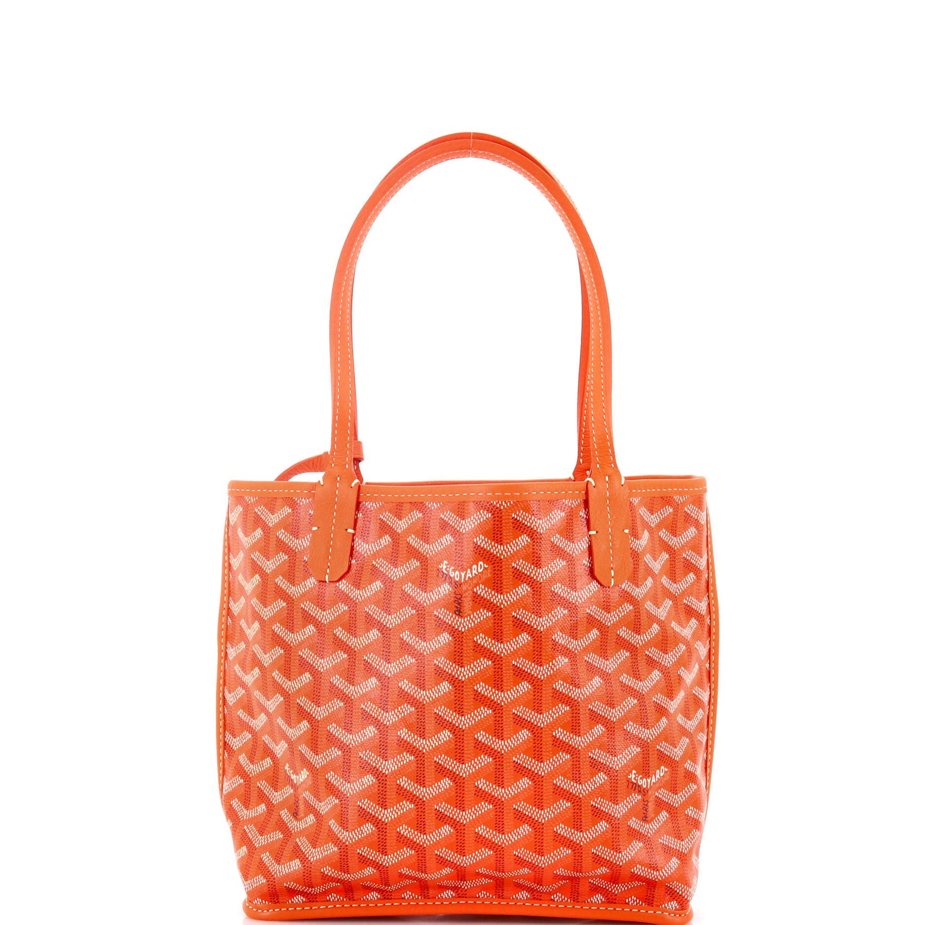 Pre-Owned Goyard Anjou Reversible Tote Coated Canvas Mini, Main, color, Orange