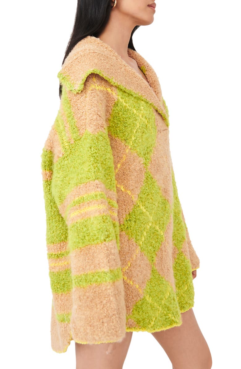 Free People Sunshine to Follow Argyle Cotton Blend Sweater, Alternate, color,