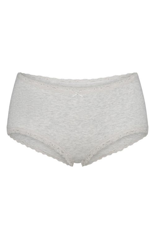Skims Lightweight Stretch Cotton Boyshorts In White