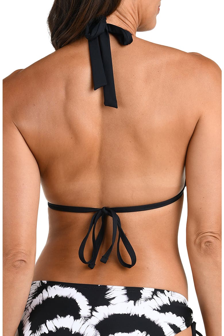 Shadows Halter Bikini Top, Alternate, color, BLACK