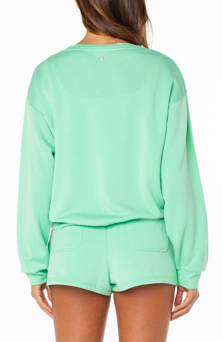 Roxy Surfing by Moonlight Embroidered Graphic Sweatshirt, Alternate, color, Spring Bud