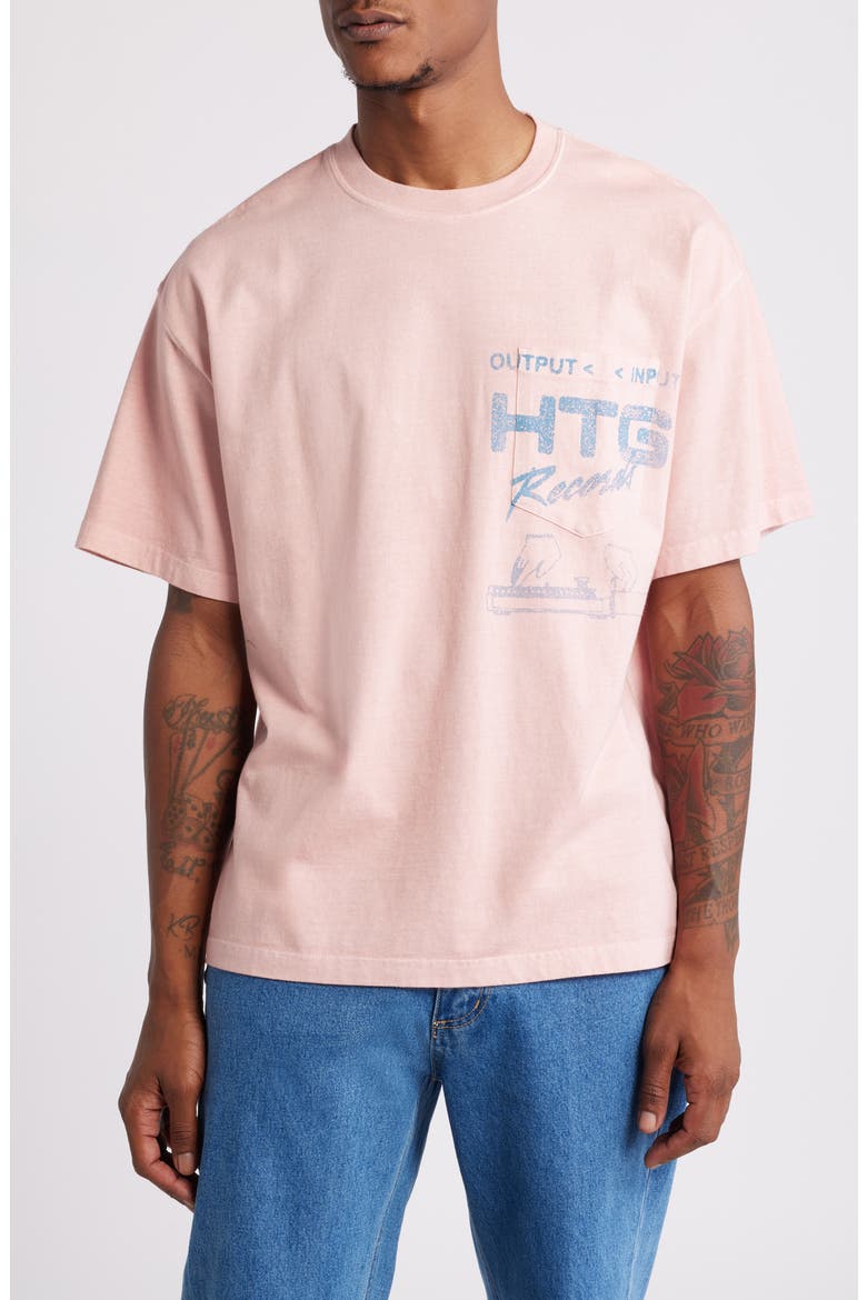 HTG Records Graphic T-Shirt, Main, color, PINK