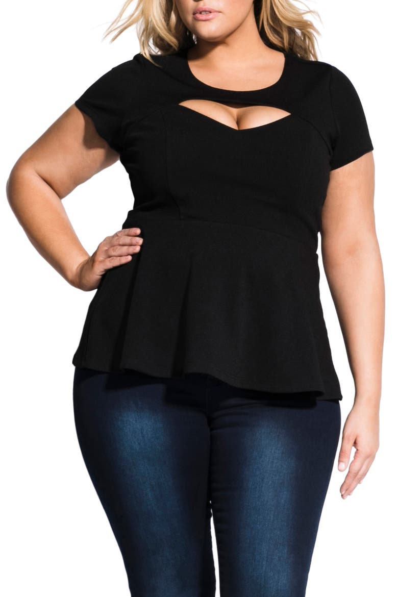 Sweet Peekaboo Top, Main, color, BLACK