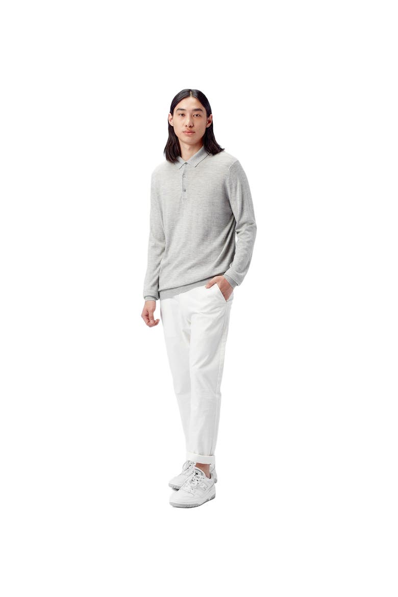 Men's Cashmere Silk Polo, Alternate, color, vapor blue