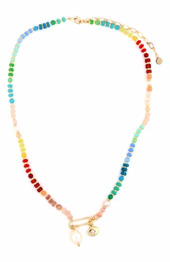 Multistone Freshwater Pearl Pendant Necklace