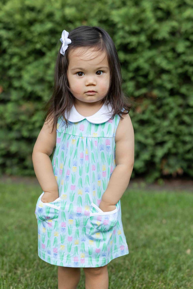 Printed Knit Tulip Pocket Dress, Alternate, color, Multi