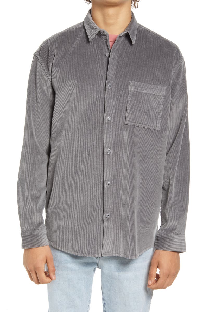 BP. Oversized Cord Button-Up Shirt, Alternate, color, 