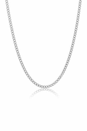Adornia Men's Water Resistant Cuban Chain Link Necklace